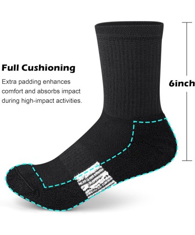 Crew Socks Women Hiking Running Athletic Cushioned Compression Socks 5-6 Pairs N-white 3 + Black 3 $16.79 Activewear