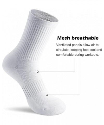 Crew Socks Women Hiking Running Athletic Cushioned Compression Socks 5-6 Pairs N-white 3 + Black 3 $16.79 Activewear