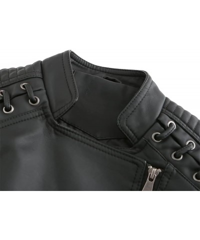 Spring Autumn Black Slim Fit Women Leather Jacket Basic Casual Motorcycle Coat Streetwear 6638 Navy $31.52 Jackets