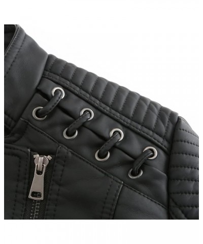 Spring Autumn Black Slim Fit Women Leather Jacket Basic Casual Motorcycle Coat Streetwear 6638 Navy $31.52 Jackets