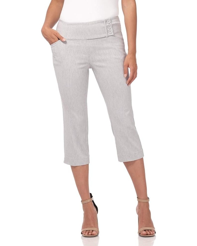 Ease into Comfort Pull-On Dressy Capris for Women with Back Lacing Detail Platinum Mix $26.95 Pants