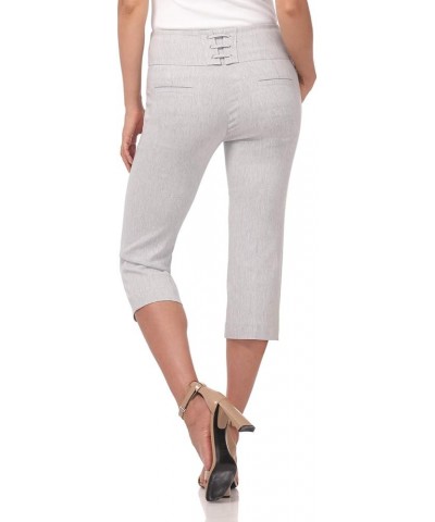 Ease into Comfort Pull-On Dressy Capris for Women with Back Lacing Detail Platinum Mix $26.95 Pants