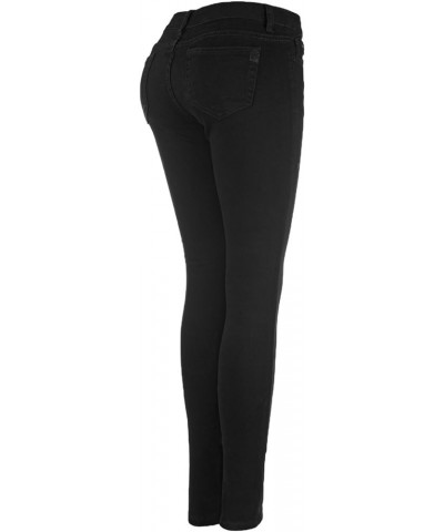 Women's Trendy Skinny 5 Pocket Stretch Uniform Pants Denim Black $15.75 Pants