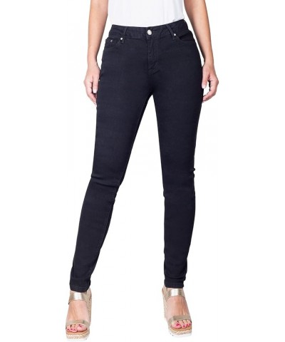 Women's Trendy Skinny 5 Pocket Stretch Uniform Pants Denim Black $15.75 Pants