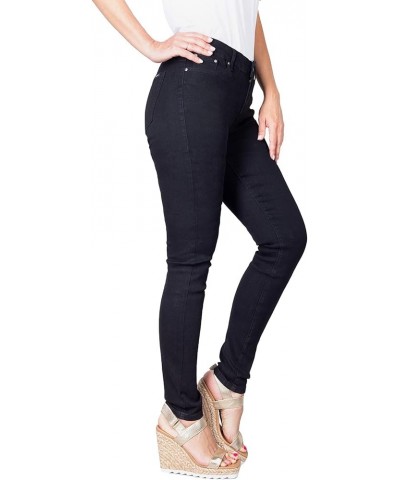 Women's Trendy Skinny 5 Pocket Stretch Uniform Pants Denim Black $15.75 Pants
