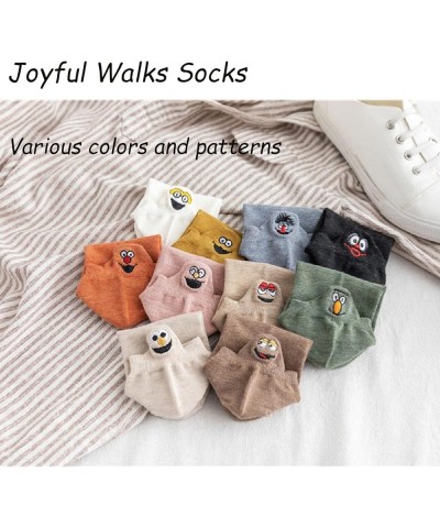Joyful Walks Socks, Compression Socks for Couple, Funny Cute Fall Socks Low Cut Ankle with on Them, Halloween 10pcs $9.45 Socks