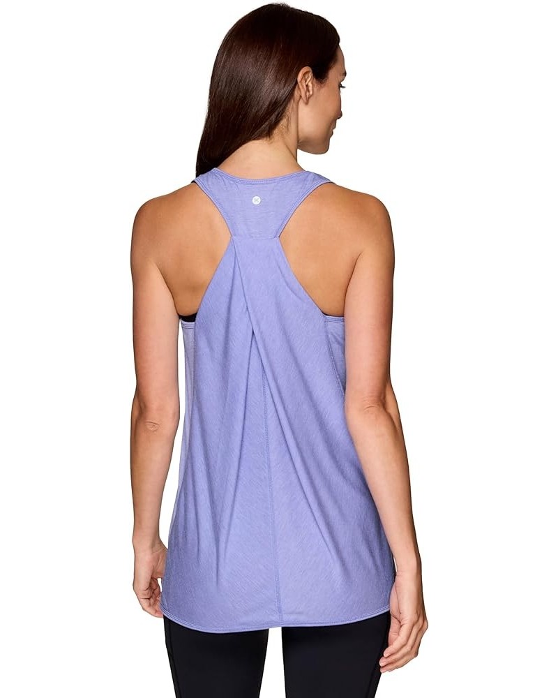 Active Women's Fashion Back Detail Flowy Yoga Tank Top Purple Iris $15.74 Activewear