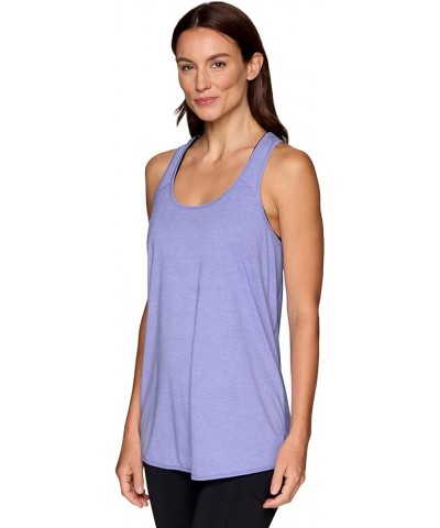 Active Women's Fashion Back Detail Flowy Yoga Tank Top Purple Iris $15.74 Activewear
