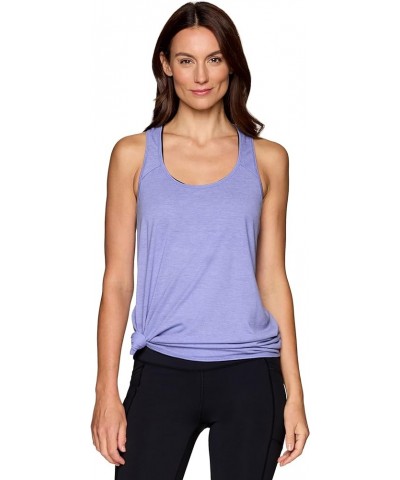 Active Women's Fashion Back Detail Flowy Yoga Tank Top Purple Iris $15.74 Activewear