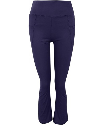 Flare Leggings for Women with Pockets High Waisted Tummy Control Workout Leggings Flared Athletic Gym Yoga Pants Navy-a $10.2...