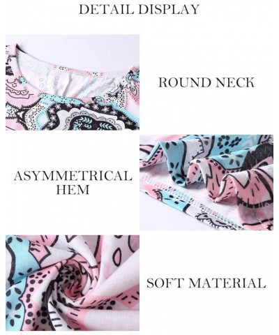 Women Summer Sleeveless Floral Tunic Tank Tops Swing Blouse Shirts Pink $7.94 Tanks