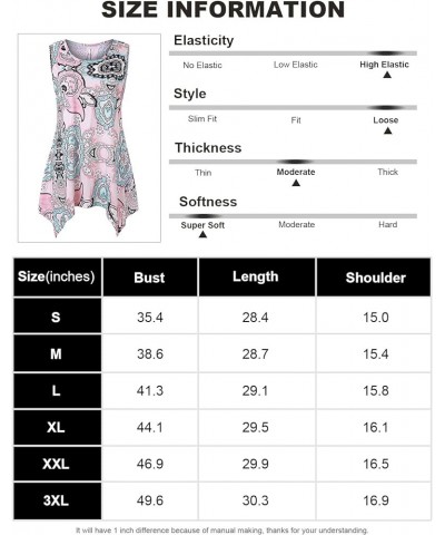Women Summer Sleeveless Floral Tunic Tank Tops Swing Blouse Shirts Pink $7.94 Tanks