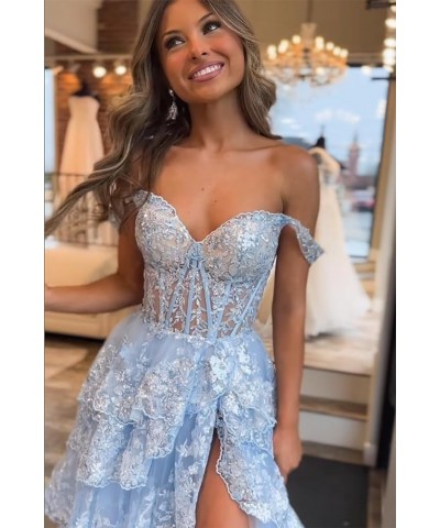 Sweetheart Prom Dress Long with Slit Off Shoulder Lace Applique Evening Dress for Teens NO114 Burnt Orange $36.55 Dresses