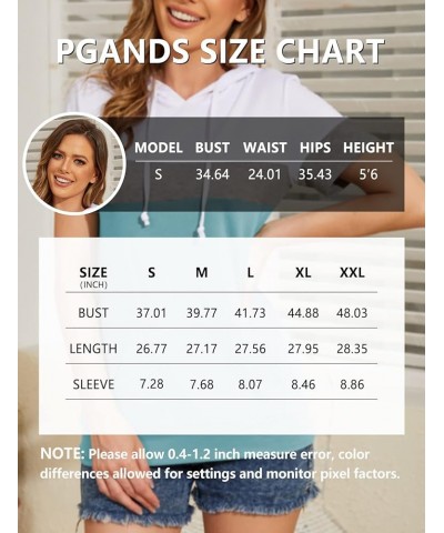 Women's Summer Hoodies Short Sleeve Solid/Color Block Soft Loose Casual Shirt Tops with Pocket White Blue $13.91 Hoodies & Sw...