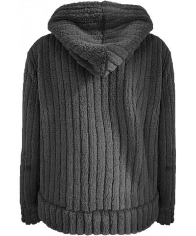 Womens Long Coat Sherpa Jacket for Women Winter Long Sleeve Full Zip Hoodies Oversized Fuzzy Fleece Teddy Coats 01-dark Gray ...