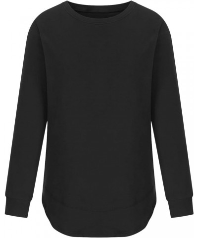 Long Sleeve Tops for Women Casual Cozy Fleece Pullover Shirt Loose Fit Crew Neck Blouse Lightweight Soft Sweatshirts 1black $...