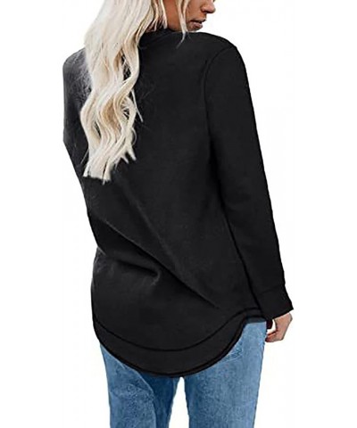Long Sleeve Tops for Women Casual Cozy Fleece Pullover Shirt Loose Fit Crew Neck Blouse Lightweight Soft Sweatshirts 1black $...