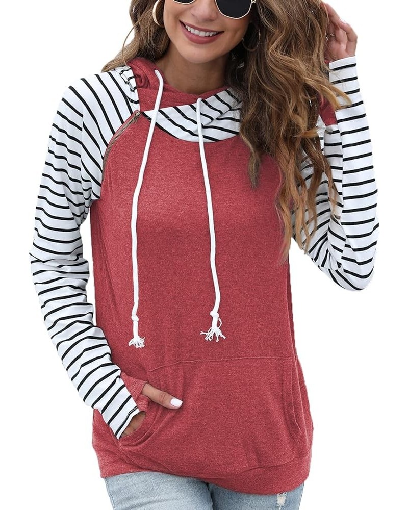 Women’s Shirts with Pocket Casual Pullover Sweaters Long Sleeve T Shirts Sweatshirts Tops Blouses 1rust Red $15.40 Activewear