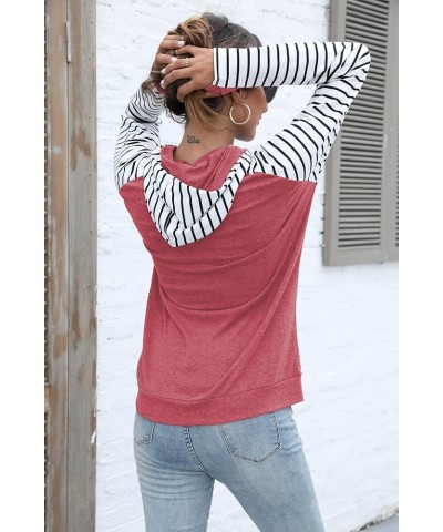 Women’s Shirts with Pocket Casual Pullover Sweaters Long Sleeve T Shirts Sweatshirts Tops Blouses 1rust Red $15.40 Activewear