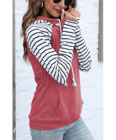 Women’s Shirts with Pocket Casual Pullover Sweaters Long Sleeve T Shirts Sweatshirts Tops Blouses 1rust Red $15.40 Activewear
