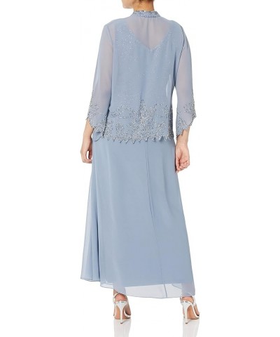 Women's Size Beaded Jacket Dress Plus Dusty Blue/Multi $18.69 Dresses