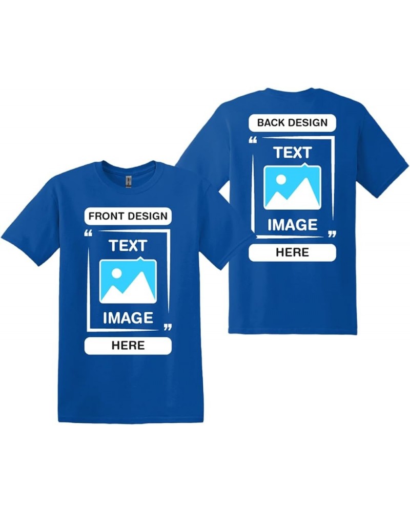 Custom T-Shirts - Personalized Unisex Crewneck Tee Shirt - Customize Your Image, Text & Photo - Men Women Adult Royal $7.64 T...