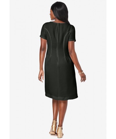 Women's Plus Size Short Sleeve Fit and Flare Dress Classic Red $30.87 Dresses