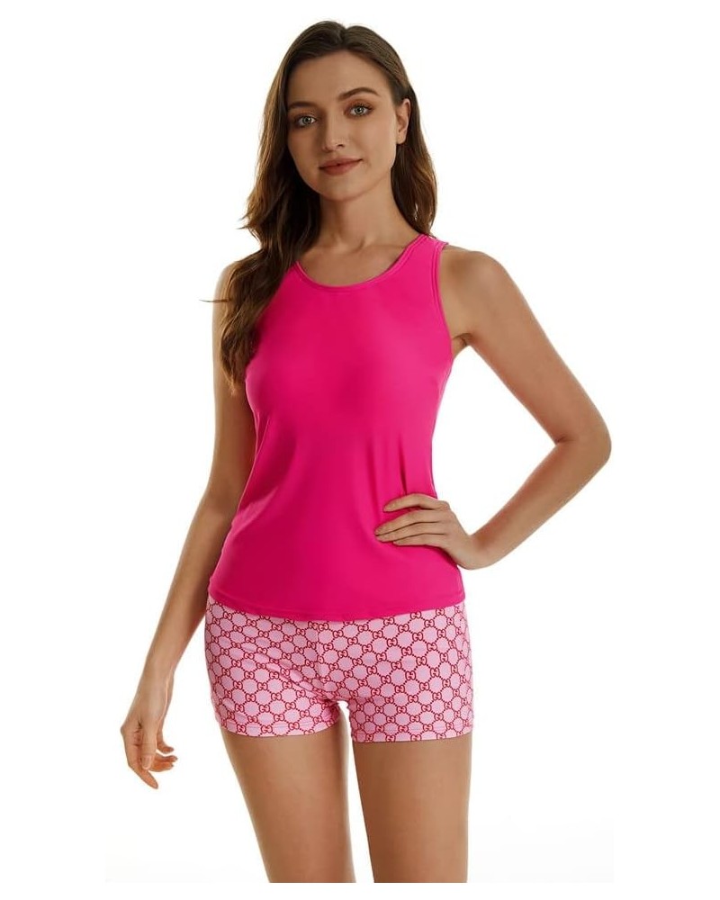 Two Piece Tankini Swimsuits for Women Tummy Control Bathing Suits Plus Size Swim Tank Top with Shorts Y6 $15.98 Swimsuits