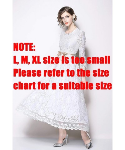 Women's Floral Lace Short Sleeve Round Neck Bridesmaid Party Dress White $22.54 Dresses
