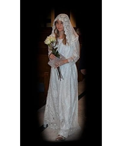 Women's Floral Lace Short Sleeve Round Neck Bridesmaid Party Dress White $22.54 Dresses