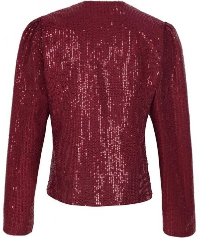 Women's Sequin Button Jacket Sparkle Bomber Jacket Shiny Suit(2X,Z2344GY) Z2344rd $20.99 Suits