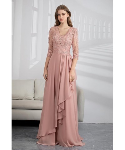 Long Mother of The Bride Dresses for Wedding with Sleeves Lace Appliques A-line Chiffon Formal Evening Gowns Purple $39.95 Dr...