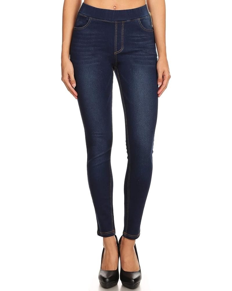 Women's Skinny Jeans Elastic Waist Pull On Jeggings Denim Pants with Pockets Regular - Plus Size Dark Denim-69 $14.39 Jeans
