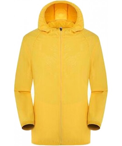 Clearance Rain Jackets for Women Waterproof Hooded Windproof Jacket Lightweight Full Zip Outerwear Plus Size Loose Yellow $3....