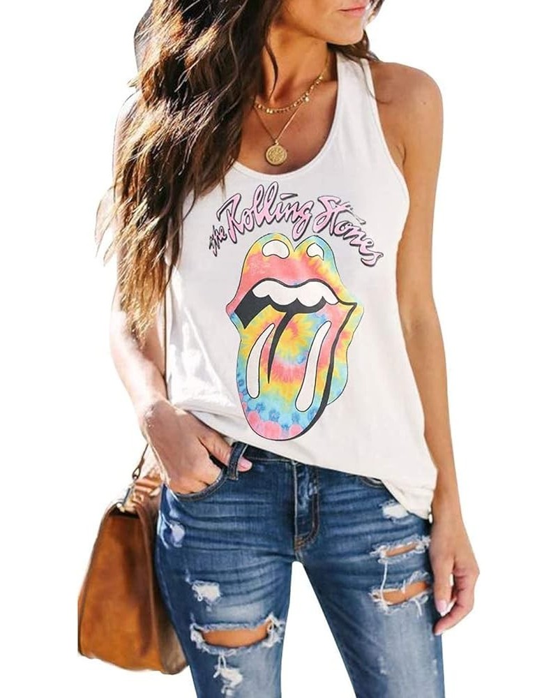 Womens Tank Tops Loose Fit Sleeveless Tops for Women Casual Summer Cute Graphic Shirts B01-white $11.79 Tanks