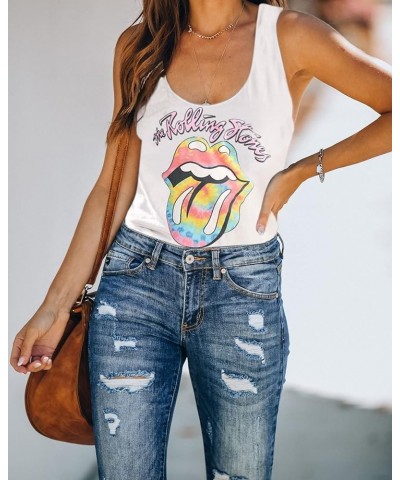 Womens Tank Tops Loose Fit Sleeveless Tops for Women Casual Summer Cute Graphic Shirts B01-white $11.79 Tanks