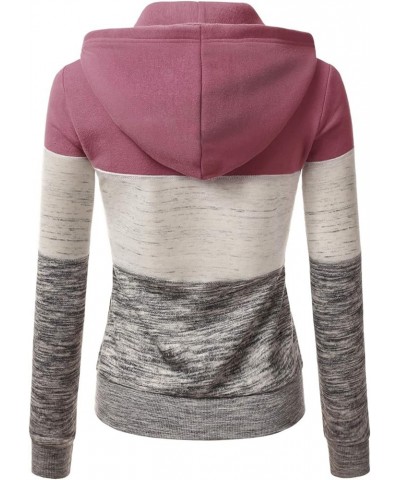 Womens Long Sleeve Zip Up Hoodie Top Color Block Basic Casual Hooded Sweatshirt Awohol172_mauvepink $16.81 Hoodies & Sweatshirts