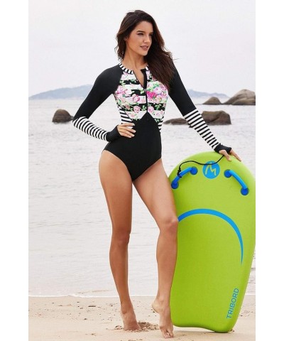Women's One Piece Rash Guard Swimsuit UV Sun Protection Long Sleeve Surfing Shirt Floral 59 $15.50 Swimsuits