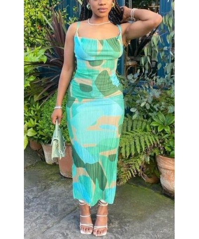 Women One Shoulder Midi Dress Y2K Pleated Bodycon Long Dresses Asymmetrical Ruffle Cocktail Evening Party Dress Plisse Green ...