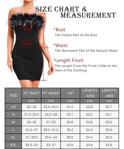 Women's Feather Dress Tube Slip Dress Slim Fit Bodycon Mini Midi Maxi Dress Party Club Evening Dress White, Midi $24.74 Dresses