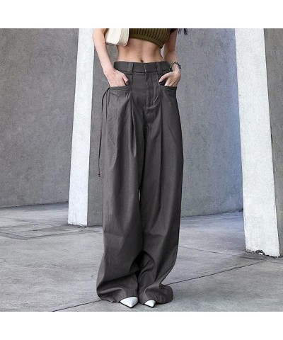 Fashion Indie Aesthetics Vintage Low Waist Pants Chic Harajuku Straight Denim Pants Aesthetic Grunge Cute Trousers A1-grey 2 ...