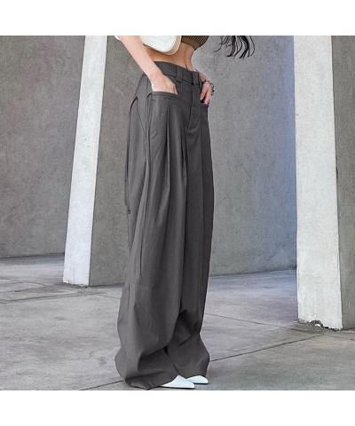 Fashion Indie Aesthetics Vintage Low Waist Pants Chic Harajuku Straight Denim Pants Aesthetic Grunge Cute Trousers A1-grey 2 ...