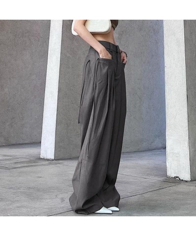 Fashion Indie Aesthetics Vintage Low Waist Pants Chic Harajuku Straight Denim Pants Aesthetic Grunge Cute Trousers A1-grey 2 ...