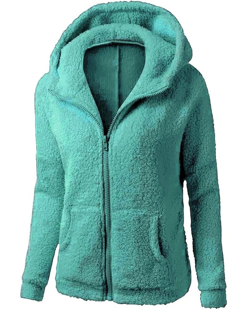 Winter Coat for Women 2023 Oversized Jacket Faux Fur Coat Hood Zipper Outwear Fuzzy Fleece Warm Shacket Shaggy Pocket C07 Coa...