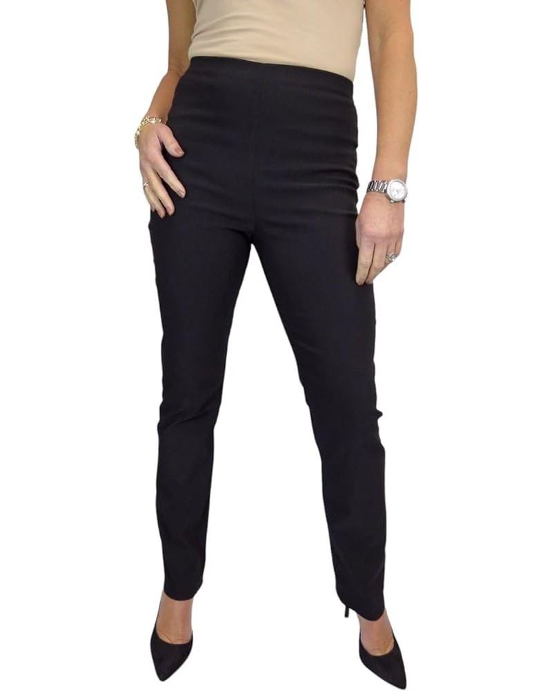 Women's Elasticated Waist Pants Pull On High Waist Straight Leg Pants Evening Day Office Work 4-18 Black $16.34 Pants