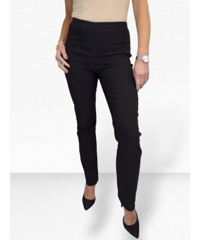 Women's Elasticated Waist Pants Pull On High Waist Straight Leg Pants Evening Day Office Work 4-18 Black $16.34 Pants