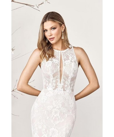 Women's Beach Spaghetti Strap Wedding Dresses for Bride 2024 Boho Long Lace Bridal Gowns for Wedding YMS041 L-ivory $70.38 Dr...