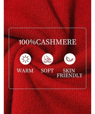 100% Pure Cashmere Womens Sweater Long Sleeve Mock Neck Soft and Lightweight Warm Sweater Top Red $50.00 Sweaters