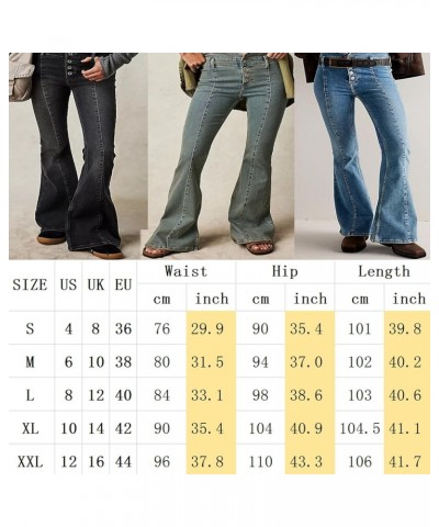 Women Slim Fit Jeans High Waisted Bell Bottom Flare Wide Leg Denim Trousers Casual Vintage Aesthetics Cargo Pants C-black $19...