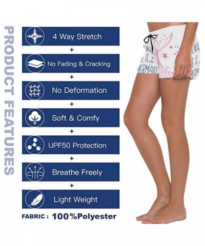 Women's Drawstring Board Shorts Quick Dry Stretch Novelty Patterns Swimsuits Swimwear Bottoms S-L Multi08 $12.25 Swimsuits